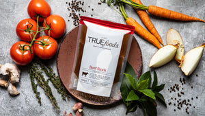 TRUEfoods beef stock 500ml retail pouch